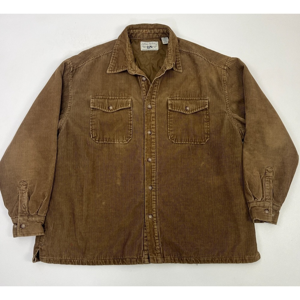 Vintage 90s GAP Quilted Lined Corduroy Shacket Chestnut Shirt Jacket Y2K Preppy - Picture 4 of 15